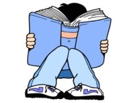 boy reading a book image